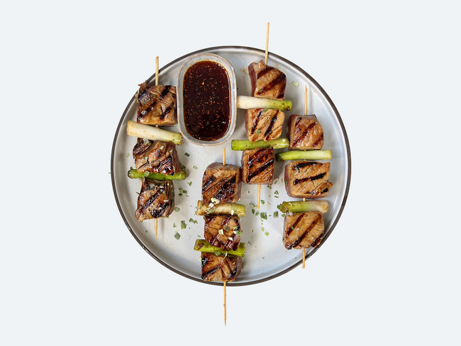 Grilled Tuna and Scallion Yakitori