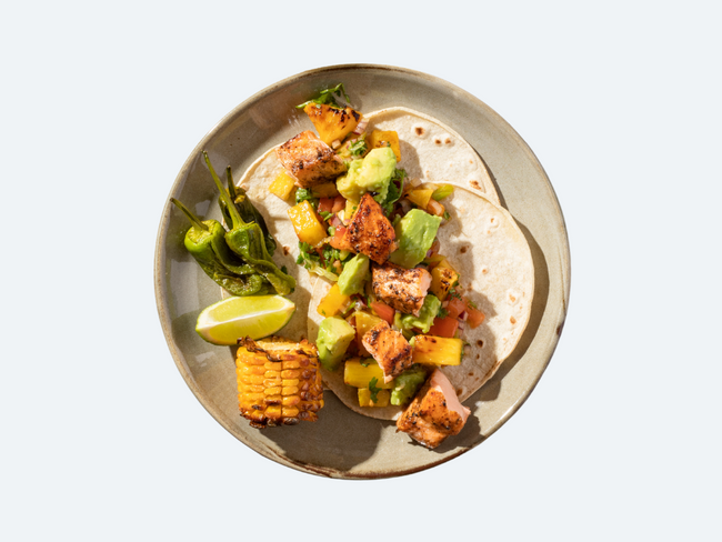 Loch Duart Salmon Jerk Tacos with Pineapple Salsa